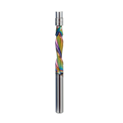 LinkMejor Compression Flush Trim Router Bit 1/4 Inch Shank 1/4 Inch Cutting Dia. Pattern Bit Bottom Bearing Double BB
