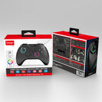 LinkMejor PG-SW123 Wireless bluetooth Game Controller with RGB Lighting Dual Motors Vibration Six Axis Motion Turbo Function Gamepad for Switch NS2 PC Steam