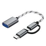 2in1 OTG Adapter USB3.0 to Type-C/Micro USB Adapter Converter for Mouse Keyboard Gamepad