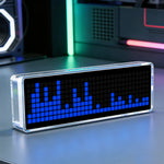 Music Spectrum Clock DIY Kit 8x32 LED Matrix 256 LEDs USB-C 5V Audio Reactive Transparent Acrylic Case Time Display Desktop Ambience Light Visualizer