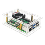 Acrylic Protective Shell Cooling Fan Aluminum Heat Sink Pure Copper for Raspberry Pi 5 Development Board