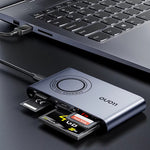 Llano R305 5-in-1 Card Reader USB 3.0 5Gbps Type-C Multi Slot Simultaneous Read CF SD TF MS M2 Aluminum Alloy Plug and Play for Camera Drone
