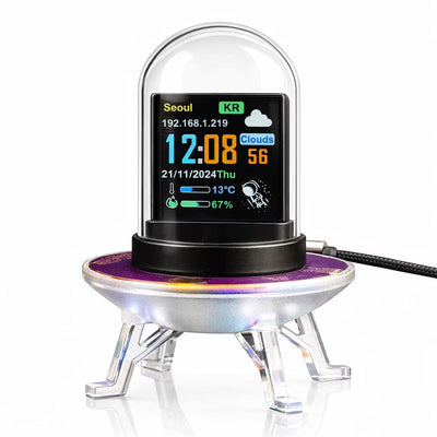 LinkMejor Smart Clock WiFi Weather Time Display Crypto Stock Monitor RGB LED Desk Clock Multi Function