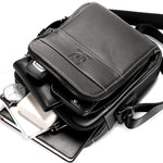 LinkMejor Genuine Leather Men Shoulder Bags Vintage Small Flap Crossbody Handbag Vintage Messenger Bag