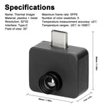 Portable Mobile Phone Thermal Imager -20℃ to 1000℃ Small Thermal Imaging Camera Support Maximum Minimum Center Temperature Measurement 5 Color Palette Modes