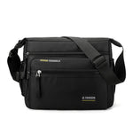 Waterproof Nylon Men Crossbody Bag Large Capacity Multiple Pockets Zipper Shoulder Bag Fashion Casual Outdoor Travel Messenger Bag