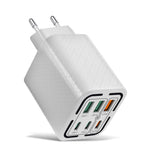 BK320-3A3C PD50W 6-Port USB PD Charger 3USB-A+3USB-C PD3.0 QC4.0/3.0/2.0 FCP Fast Charging Wall Charger Adapter EU Plug US Plug for iPhone 16 16 Pro 15 14 13 Pro Max for Huawei Pura X for Samsung Galaxy S25 Ultra