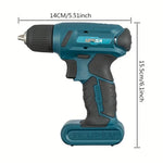8V Cordless Electrical Drill Set USB Rechargeable 1300mAh Li-Ion Battery LED Light Forward/Reverse Adjustment Drill Bits Kit