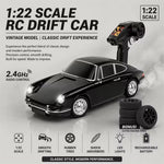 LinkMejor HKRC 2025P 2025W RTR 1/22 2.4G 4WD Drift RC Car Full Proportional LED Light Simulation Collectible Vintage Retro On-Road Racing Classic Remote Control Vehicles Model Toys