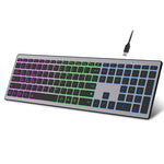 Full Size 110 Keys Tri-mode Wireless Keyboard with RGB Backlights Slient Click Rechargeable Silent Film Keyboards for PC Laptop Computer
