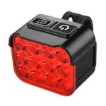 LinkMejor Bicycle Headlight Combo Kit Rechargeable Digital Display High Brightness 12 LEDs Mountain Bike Night Riding Light Set