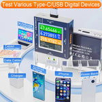 LinkMejor TU13 USB Tester Type-C PD3.0 Fast Charging Protocol Voltmeter 50V 12A Real-Time Power Monitor IPS Display Wide Compatibility