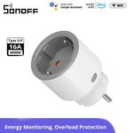 LinkMejor S60 Type F/E EU Plug WiFi Socket Smart Home Power Monitor Outlet Overload Protection Timer Smart Scene Remote Control via Alexa Google Home IFTTT