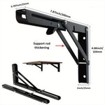8inch Stainless Steel Folding Shelf Brackets Heavy Duty 90 Degree Wall Mount Space Saving Support for Tables Benches Shelves Includes Screws and Anchors Easy Installation Black