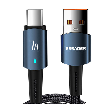 LinkMejor 7A USB-A to Type-C Cable QC VOOC IQOO SCP AFC Fast Charging Data Transmission Copper Core LIne 0.5M/1M/2M/3M Long for Huawei P50 for Xiaomi Mi12 for OPPO Reno9 for HonorX40 GT