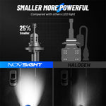 NovSight T11 LED Headlight Bulb 60W Pair 16000LM 6500K White Light IP68 Waterproof Automotive Headlights High Brightness Bulbs Long Lifespan Easy Install Aviation Aluminum