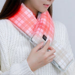 LinkMejor Electric Heating Scarf USB Powered Fast Heating Adjustable Temperature Washable Soft Fabric Warm Neck Wrap Comfortable Winter Warmer Thermal Scarf