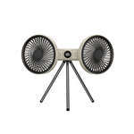 Tripod Fan Dual Head 120° Tilt 180° Body Rotation 3 Speed Adjustment Low Noise LED Display Portable Cooling Tool