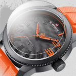 LinkMejor Men Sport Watch TPU Strap Simple Dial Quartz Wristwatch Waterproof Watch
