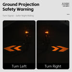 WEST BIKING Bicycle Projection Turn Signal Taillight Wireless Remote Waterproof Type-C Charging Warning Bike Rear Light for Night Riding Safety
