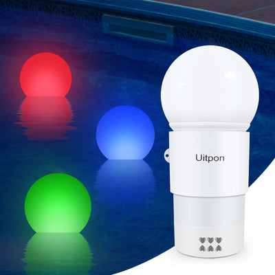 Solar Pool Floater Light Chlorine Dispenser RGB LED Color Changing Solar Powered UV Resistant Large Tablet Capacity Pool Sanitizer