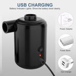 3600mAh Mini Inflator Pump Electric Air Pump with 4 Nozzles Inflator Deflator USB Rechargeable Small Pump for Air Mattress Camping Bed Pool Toys