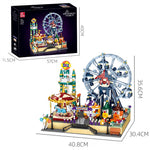 LinkMejor JJ9238 Creative MOC Game Amusement Park with Clown Characters Building Block Brick Assembly Kit for Children Birthday Gift Toys
