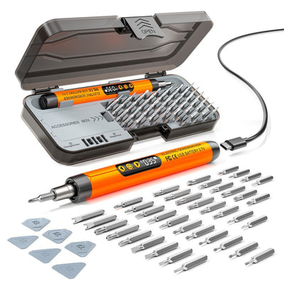 47-in-1 Electric Precision Screwdriver Set Compact High Torque 6-Speed Adjustable Cordless Magnetic USB Rechargeable with LED Digital Display