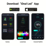 LinkMejor 10m 100LED Smart LED String Lights Music Sync APP/Remote Control IP65 Waterproof for Christmas Tree Decor Holiday Decoration