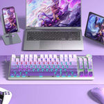 LinkMejor F3001 Tri-mode Mechanical Keyboard with Multifunctional Knob 87-keys Gradient Color RGB Lighting 2000mAh Battery E-sports Gaming Keyboards