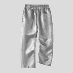 LinkMejor Mens Sparkle Solid Color Long Pant Fashion Elastic Waist Trousers for Men