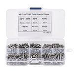 230pcs M3 304 Stainless Steel Allen Hex Drive Button Head Socket Cap Bolts Screws Nuts Assortment Kit Box Nuts Allen bolts Set