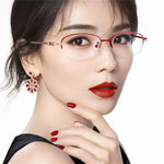 Anti-blue light HD Half Frame Reading Glasses Lightweight Comfy Elegant Women's Presbyopia Glasses