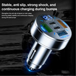 JMG 250W 5-Port USB PD Car Charger Adapter 3USB-A+2USB-C PD QC3.0 Fast Charging with Blue LED Digital Display for iPhone 16 16 Pro 15 14 13 Pro Max for Samsung Galaxy S25 Ultra for Huawei Pura X for Xiaomi 15pro