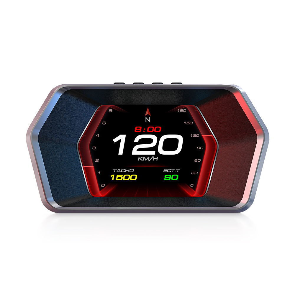 Car HUD Gauge Head Up Display OBD2 GPS Dual System On-board Computer Car Digital Speedometer Alarm
