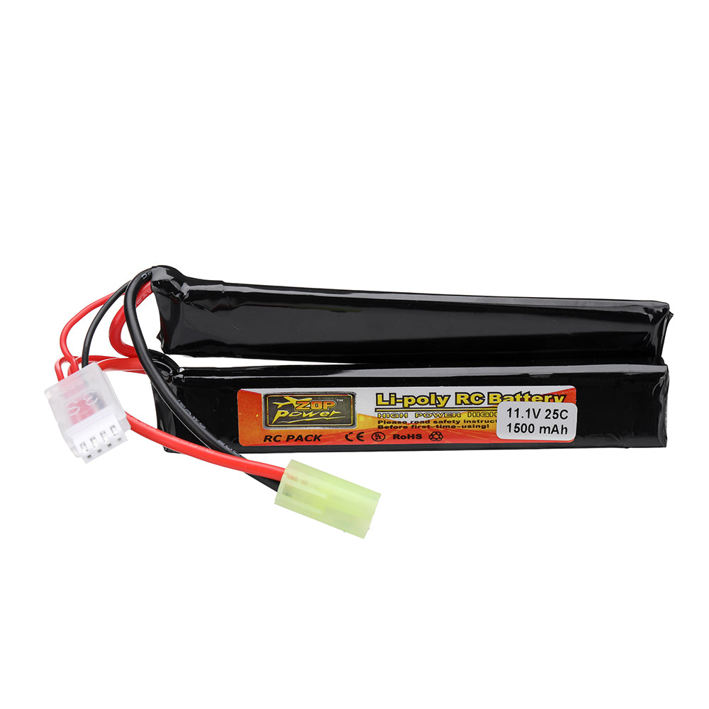 LinkMejor 11.1V 1500mAh 25C 3S LiPo Battery Tamiya Plug With T Plug Adapter Cable for RC Car