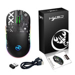 LinkMejor T90 2.4G Triple Mode Wireless Mouse 800-3600DPI Adjustable RGB Backlight 750mAh Type-C Rechargeable Gamer Mouse