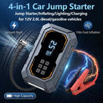 4 In 1 5000A Car Jump Starter with Air Compressor LED Lighting Tire Pump Power Bank Portable 12V Battery Starting Car Battery Charger