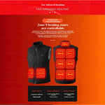 LinkMejor 9 Zone Heated Vest for Men Women USB Charging Dual Control Winter Warm Casual Sleeveless Clothing