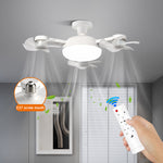 Elfeland Creative Drone-Style E27 LED Fan Light 2-in-1 Lighting & 3 Speed Fan with Remote Control Dimmable Timer for Living Room Bedroom