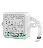 Tuya Smart Wifi Curtain Switch Module 3A Support 1/2 Gang Electric Motor for Roller Blinds Shutters APP Remote Control Compatible with Amazon Alexa & Google Home