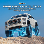 LinkMejor FCX18S GMC Sierra 2019 RTR 1/18 2.4G 4WD Brushless RC Car Officially Licensed Two Speed Metal Frame Gear Portal Axles Oil Shocks LED Light Pickup Off-Road Climbing Truck Vehicles Models Toys