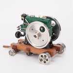 LinkMejor 1/8 Scale 3.6CC Mini Vintage Single Cylinder Four-Stroke ICE Working Gasoline Engine Model w/ Trailer Ready to Run 1140