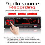 1Din Car Stereo Bluetooth MP3 Player FM Receiver High Power 4 x 60W AUX USB TF Card Hands Free Calling LCD Screen EQ Sound Effects