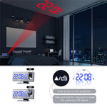 LinkMejor Mirror Alarm Clock Big Screen Temperature and Humidity Display with Radio and Time Projection Function Electronic Clock Rechargeable