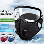 LinkMejor Cycling Protective Mask with Valves Protective Lens Removable Filter Warm Sports Mask Dust-proof Reusable