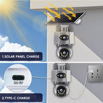 V380 6MP Dual-Lens Solar PTZ Security Camera Full-Color Night Vision Human Motion Two-Way Audio 4G WIFI AOV Monitoring Surveillance Camera for Outdoor Security