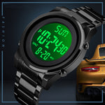 LinkMejor Men's LED Night Light Digital Watch Multifunctional Digital Timing Alarm Wristwatches, Ideal Choice For Gifts Men Watch