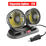 12V Dual-Head Car Fan Cooling Fans 360° 2 Speed Adjustable Mini Size Five-blade Strong Wind with Parking Number Plate For Auto Cooler