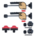 LinkMejor 19mm 20mm MFT Workbench Woodworking Clamps Set with 2 PCS Clamps and 2 PCS Bench Dogs for for 3/4 Inch 19mm Workbench Dog Hole